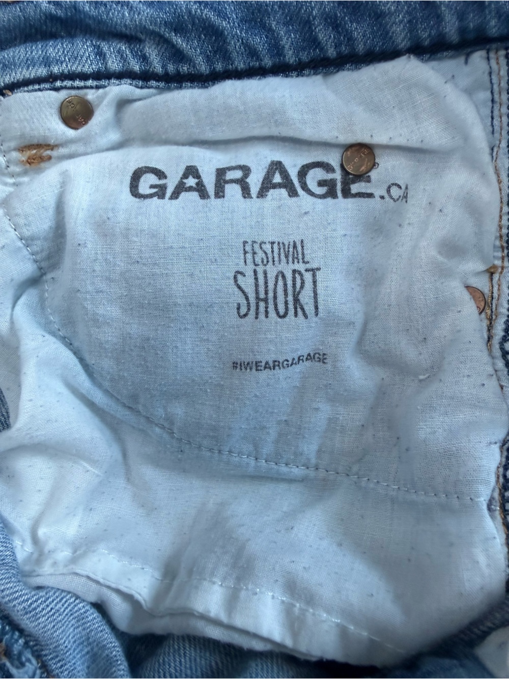 Garage “Festival Short” Denim Distressed Shorts (30) - Picture 4 of 7